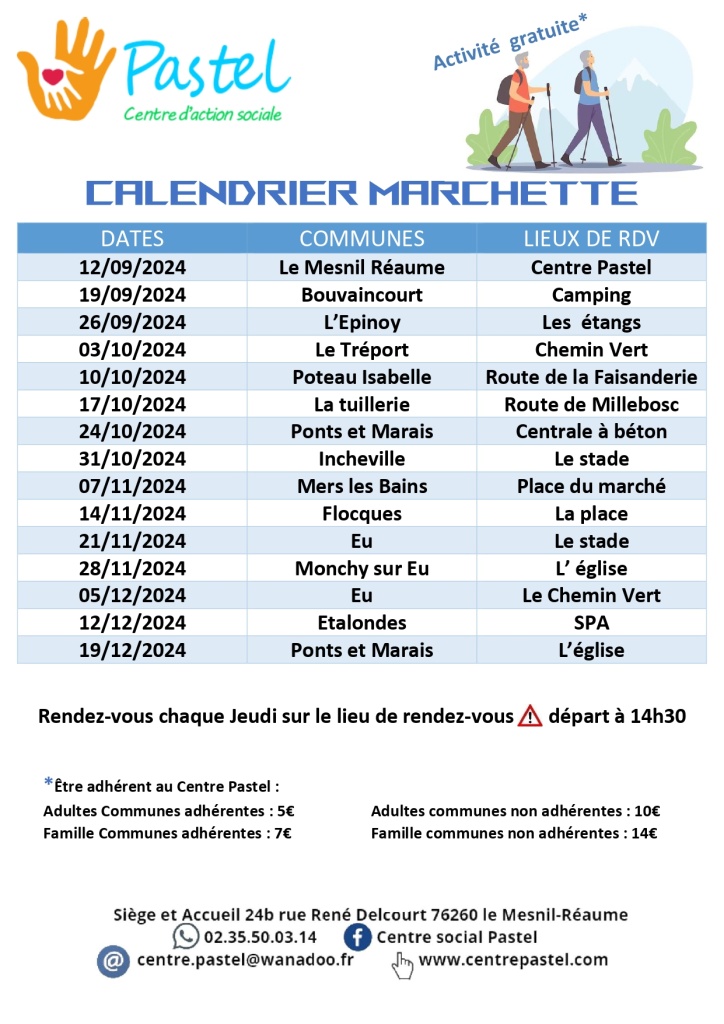 Calendrier de la marchette