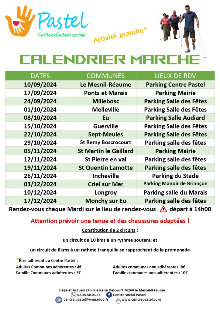 Calendrier Marche