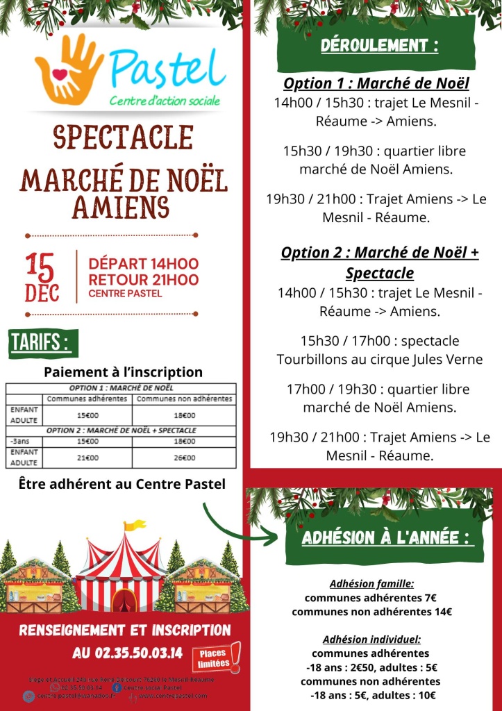 SORTIE MACRHE DE NOEL AMIENS + SPECTACLE